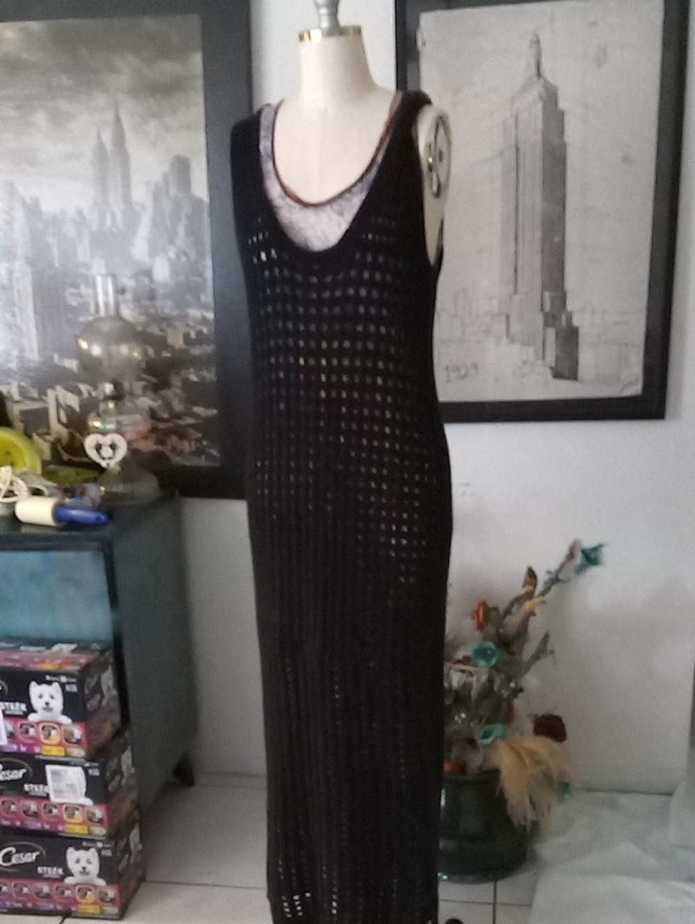 Chic Black Backless Knit Dress